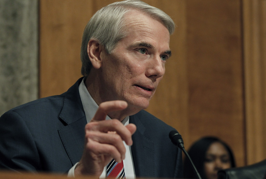 A photo of Rob Portman speaking during a congressional hearing. Image courtesy of U.S. Customs and Border Protection. Creator: Glenn Fawcett